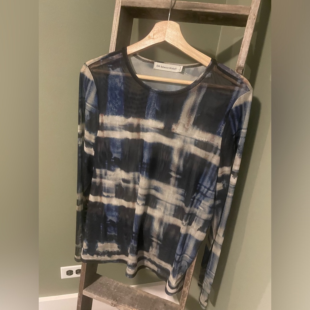 RM Rebecca Minkoff Sheer Patterned Blouse - NWOT XL - Picture 6 of 7